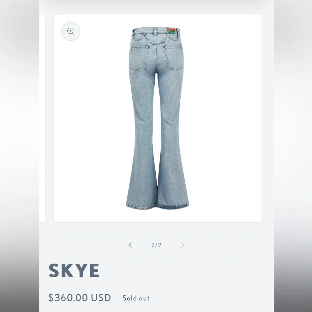 NWT $360 Daily Blue “Skye” Bell Leg Denim Jeans - Picture 15 of 15